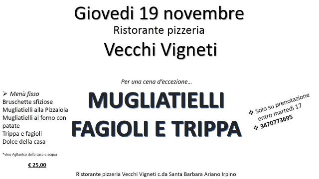 "MUGLIATIELLI, TRIPPA E FAGIOLI"