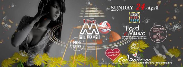 LaDOMENICAket'AMA♥SundayNightShow♫ LIVE BAND MIUZIKANT ♫KaraokeShow DanceDjset VieniaKantaBailarsullKubo☆SpecialMenù ✆38