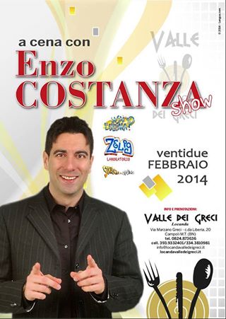 Cena Spettacolo Con Enzo Costanza Presso Valle Dei Greci