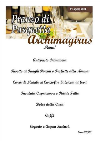Pranzo Di Pasquetta Presso Archimagirus
