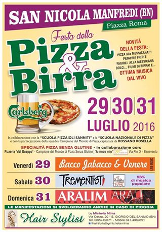 Trementisti in Concerto Sabato 30 Luglio@san Nicola Manfredi BN FESTA DELLA PIZZA & BIRRA (Piazza Roma) ORE 21:30