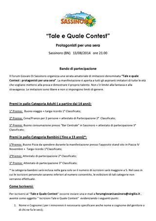 Tale  e quale contest