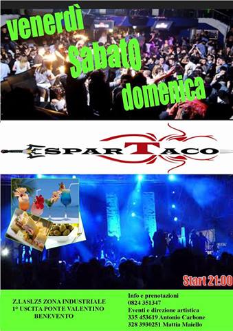 SPARTACO NIGHT! FREE ENTRY - CONSUMAZIONE FACOLTATIVA