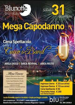 Capodanno Al blu notte Con La Cucco S Band