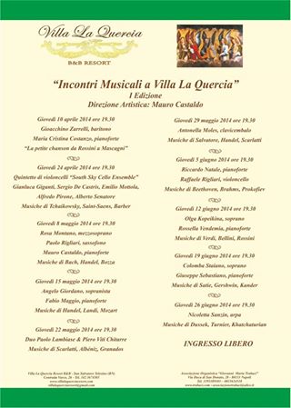INCONTRI MUSICALI A VILLA LA QUERCIA