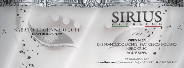 Saturday Disco Presso Sirius