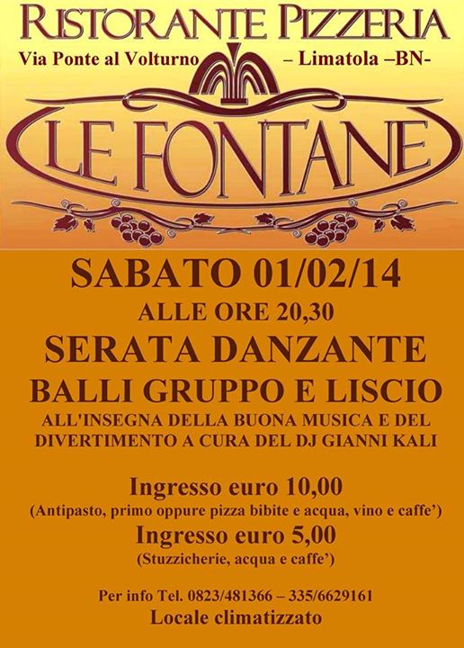 Serata danzante presso Le Fontane di Limatola -BN.